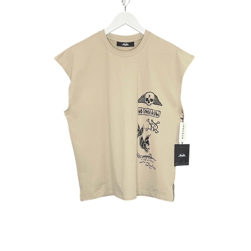 Pac Sun Civil x No‎ Tomorrow Nothing's Promised Mania Active Muscle Tank Top Tan